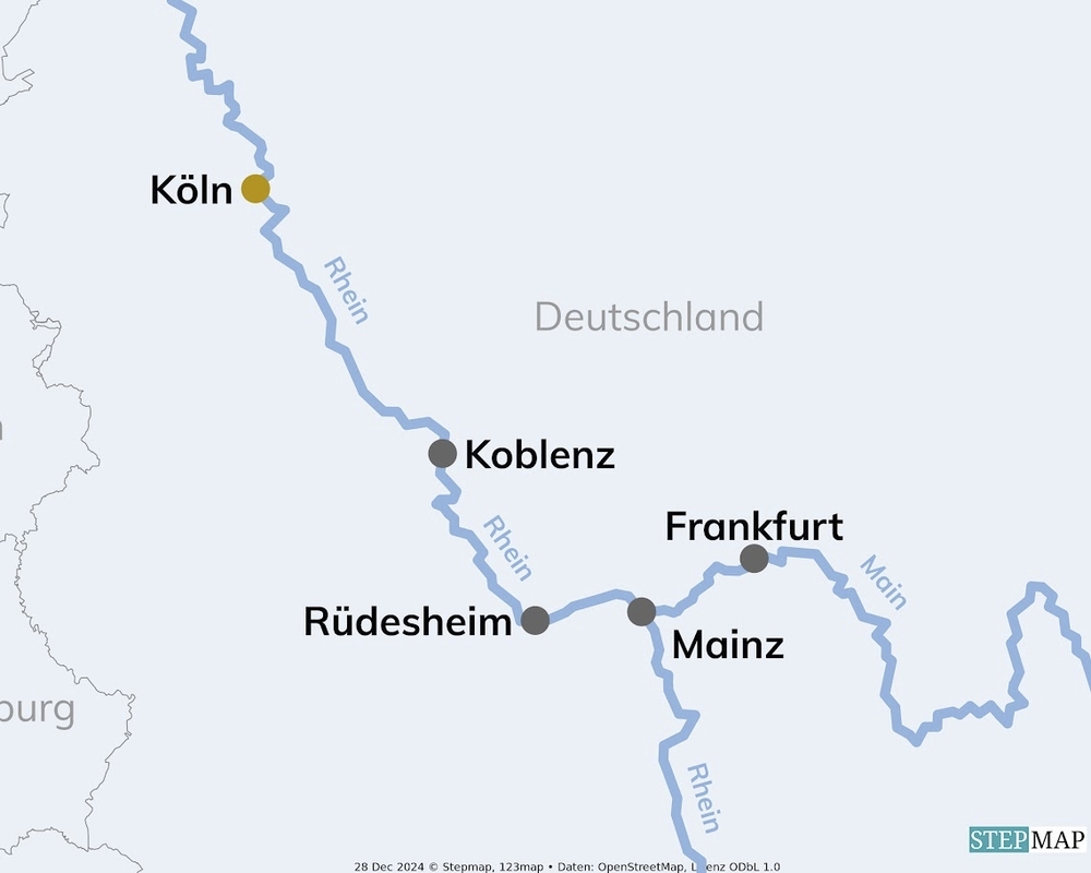 Routenkarte Advent Rhein Main 2025